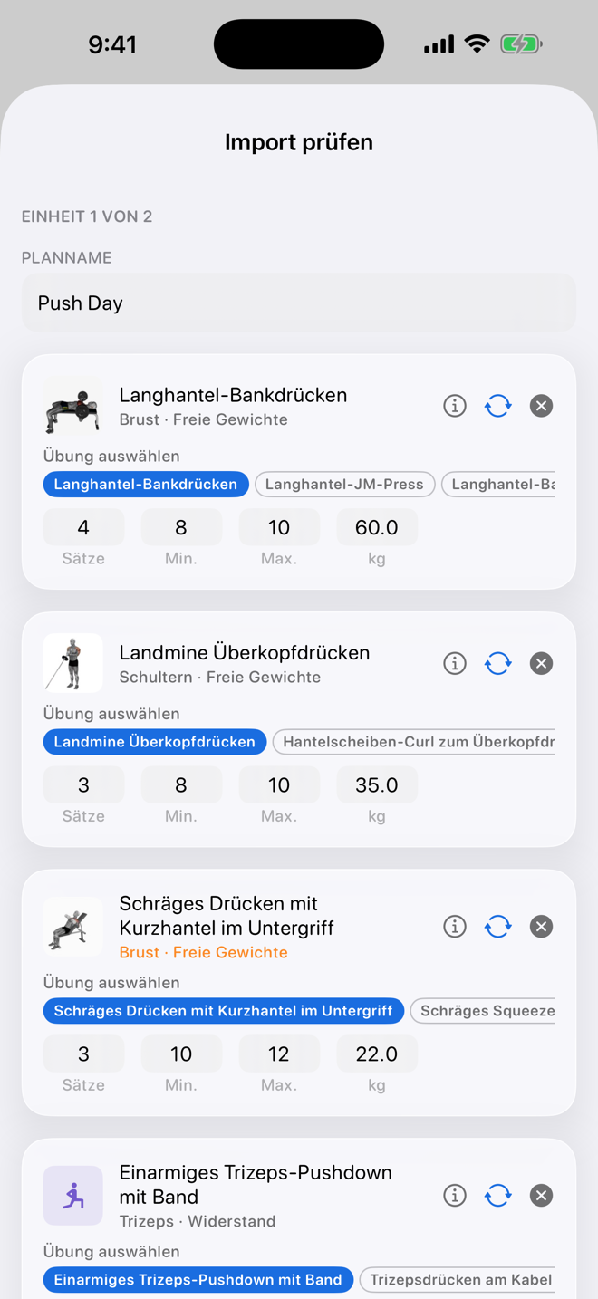 Jeden Plan mit KI importieren