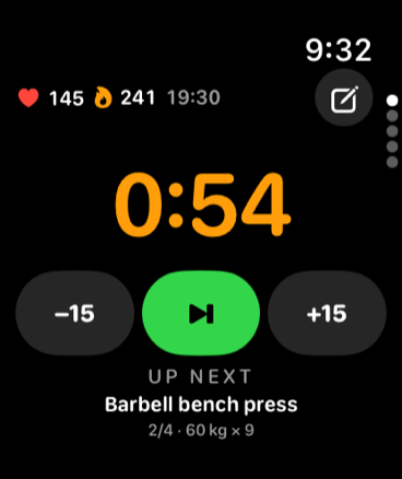 Rest timer on Apple Watch